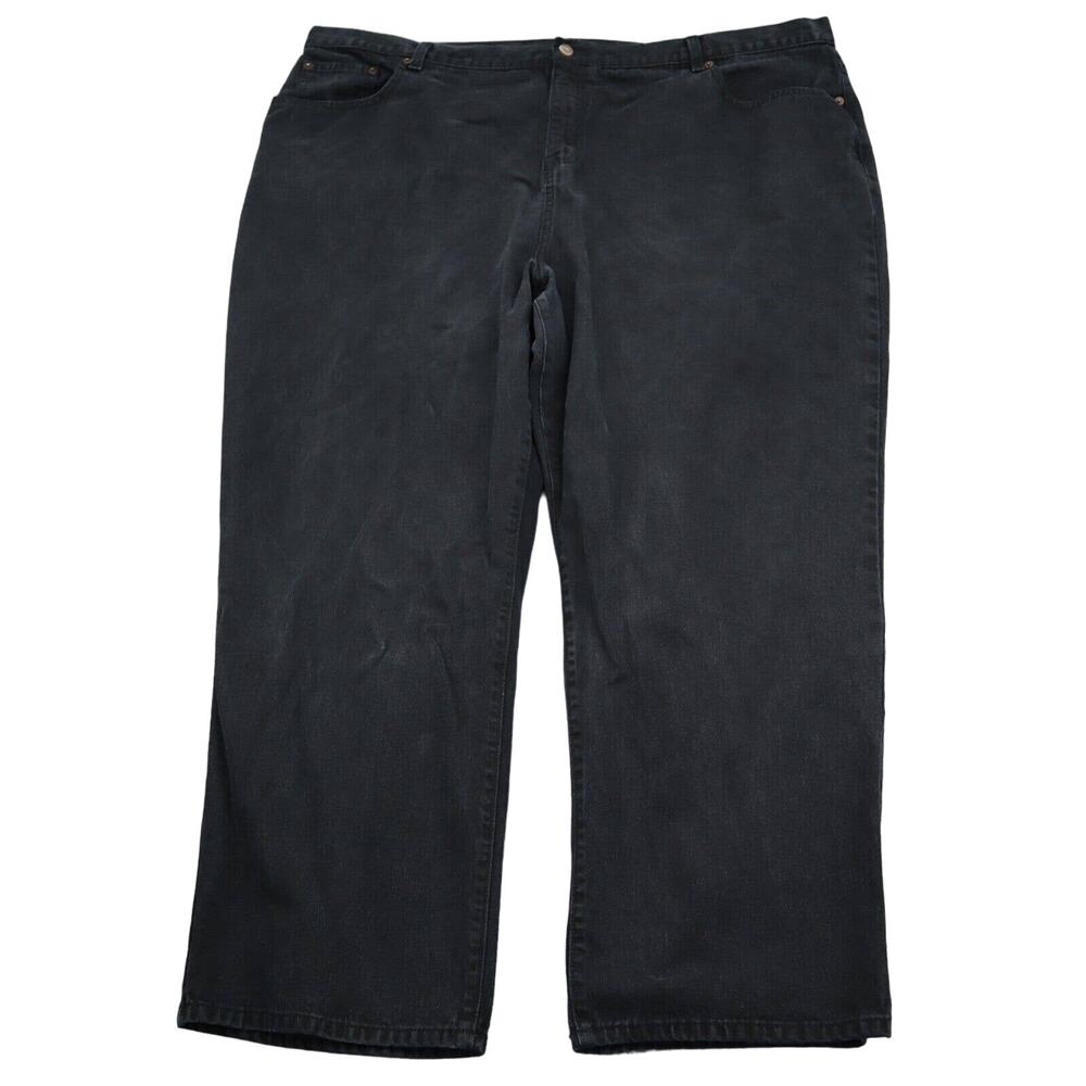 Venezia Pants Womens 48 Black High Rise Flat Front 5 Pocket Easy Fit Jeans